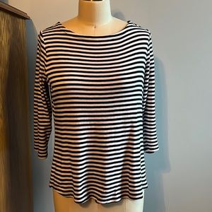 Charter Club Black & White striped shirt